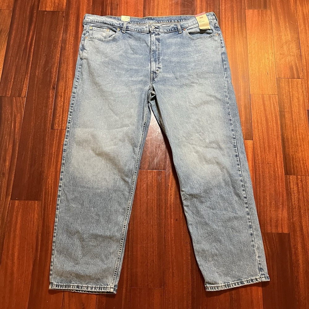 Levis Jeans Mens 50x34 550 Blue Light Wash Relaxed Stretch Grunge New With Tags
